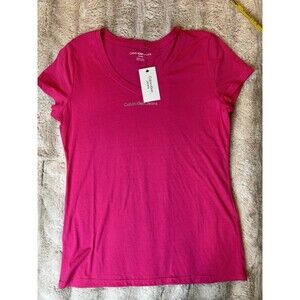 Calvin Klein Performance Women's Short Sleeve V-neck Performance Tee Sz  Medium